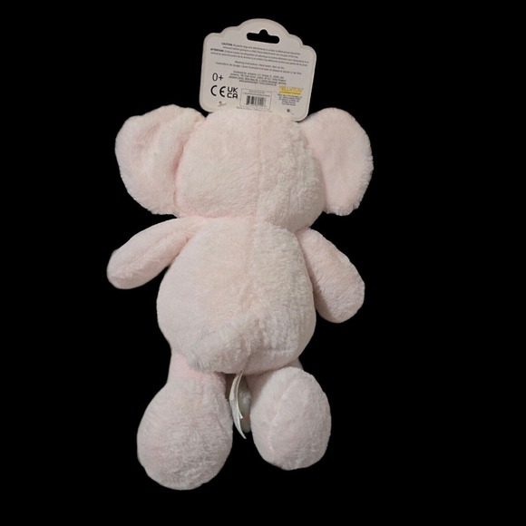 Kelly Toy K Luxe Baby Plush Cuddle Pink Elephant Crinkle Rattle 12" Toy - Picture 3 of 5